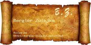 Bergler Zulejka névjegykártya